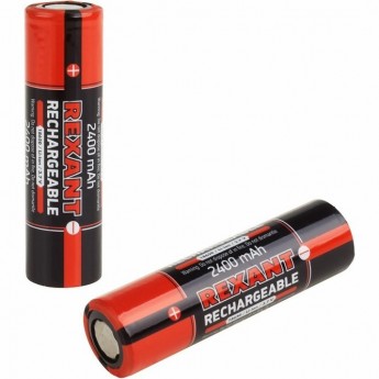 Аккумулятор REXANT 18650 unprotected Li-ion 2400 mAH 3.7 В, 2 шт.
