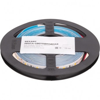 Лента светодиодная REXANT 12В, SMD2835, 9,6Вт/м, 60 LED/м, 4000K, 8 мм, 5 м, IP20