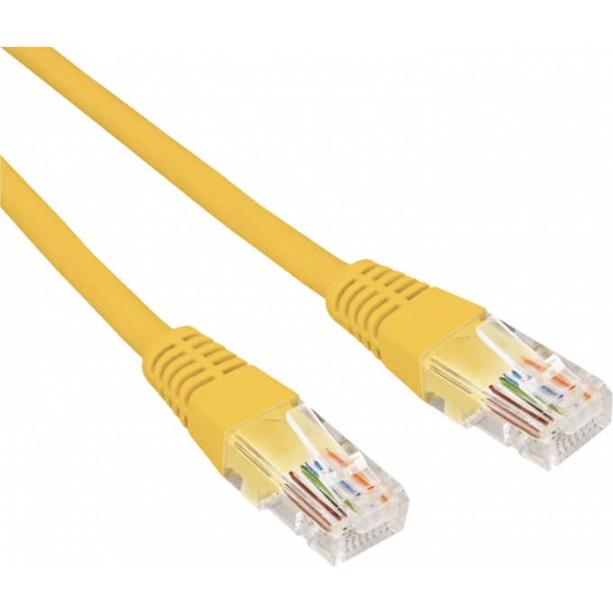 Патч-корд REXANT U/UTP 5e, RJ45-RJ45, неэкранированный, 26AWG, LSZH, желтый, 0.3 м 02-0105-03