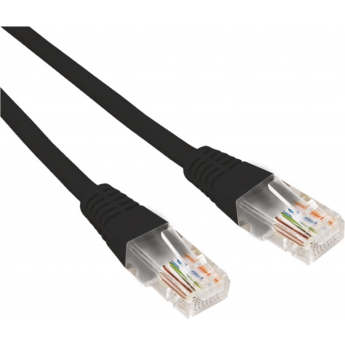 Патч-корд REXANT U/UTP категория 6, RJ45-RJ45, неэкранированный, 26AWG, LSZH, черный, 5 м