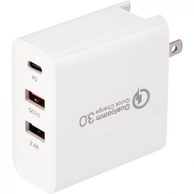 Сетевое зарядное устройство для iPhone/iPad REXANT 2xUSB+USB Type-С, переходник + адаптер, 48W белое 18-2214